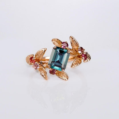 14K Solid Gold Alexandrite Branch Ring