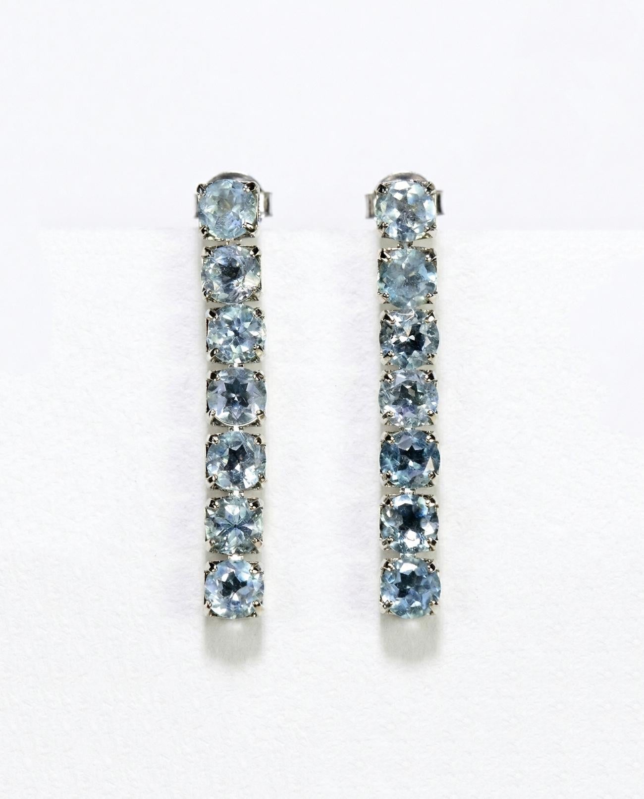 925 silver blue topaz gemstone earrings, statement jewelry