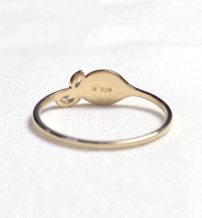 14K Gold Leaf Diamond Ring
