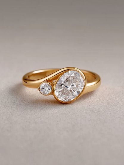 14K Gold Mother and Child Diamond Ring