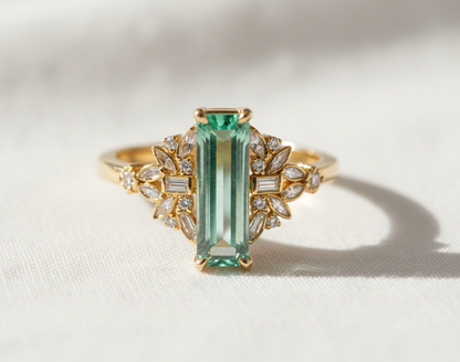 14K Gold Green Tourmaline Ring