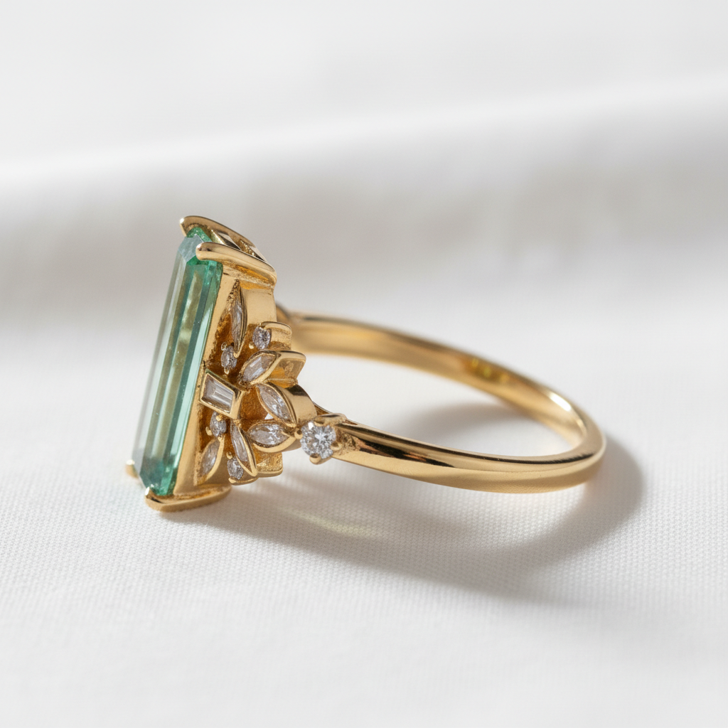 14K Gold Green Tourmaline Ring