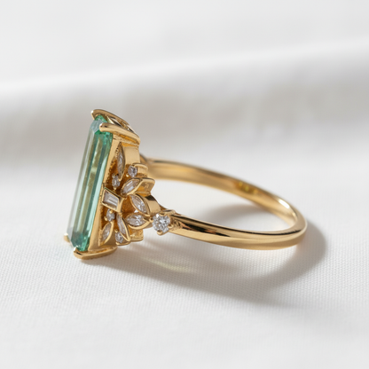 14K Gold Green Tourmaline Ring