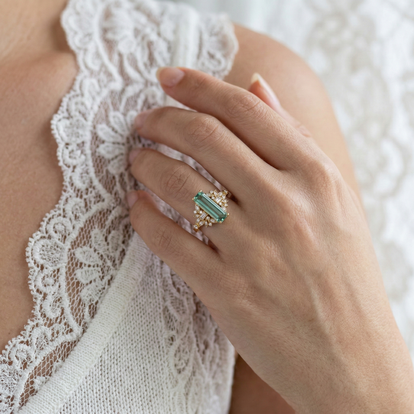 14K Gold Green Tourmaline Ring