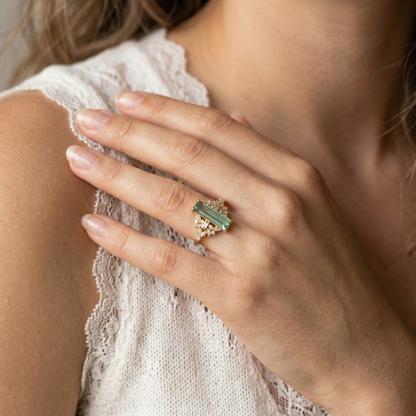 14K Gold Green Tourmaline Ring