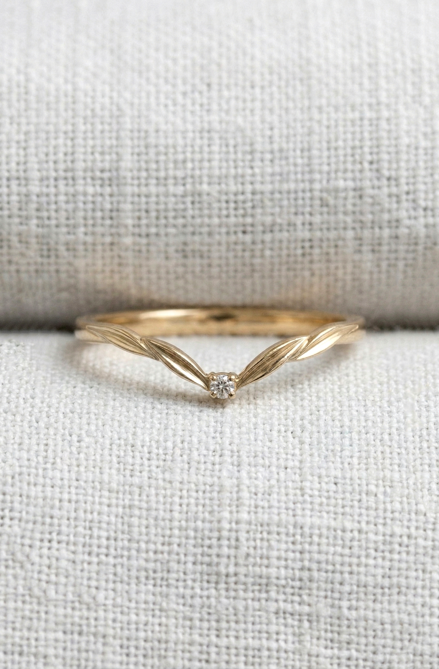 14K Gold Rose Cut Diamond Engagement Ring