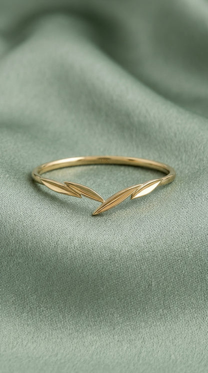 14K Gold Rose Cut Diamond Engagement Ring