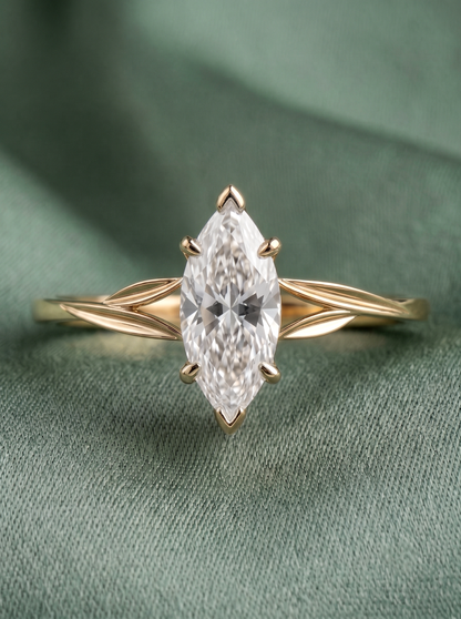14K Gold Marquise Diamond Ring