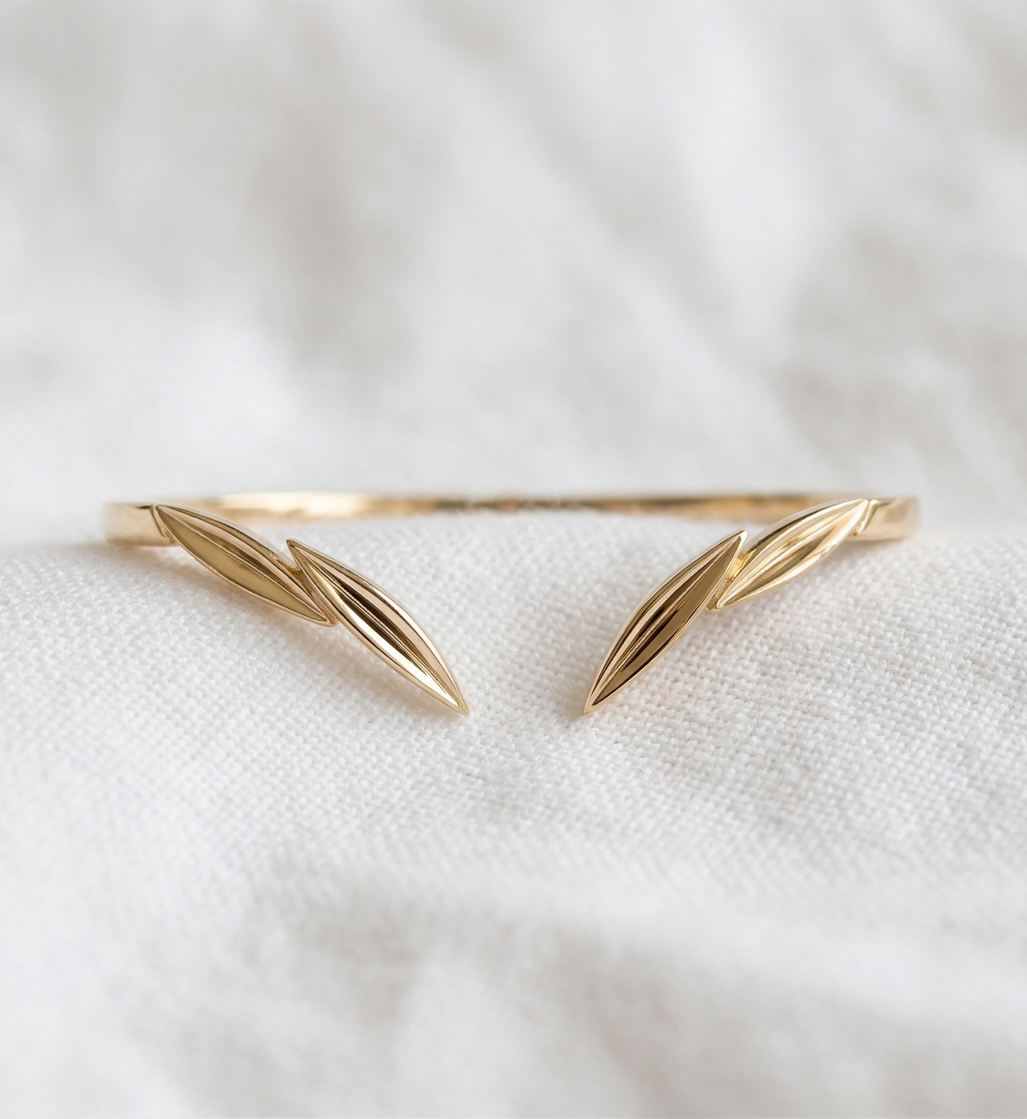 14K Gold Elongated Marquise Diamond Ring