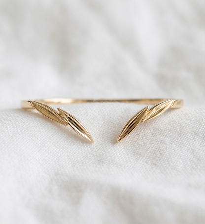 14K Gold Elongated Marquise Diamond Ring