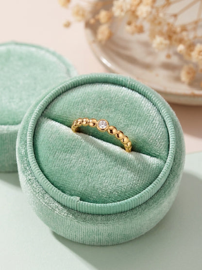 14K Gold Ball Diamond Ring
