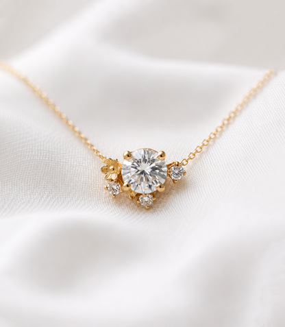 14K Gold Diamond Bloom Necklace