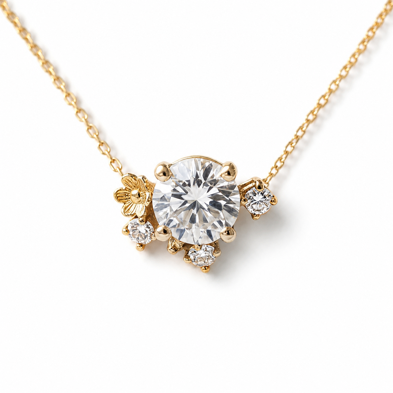 14K Gold Diamond Bloom Necklace