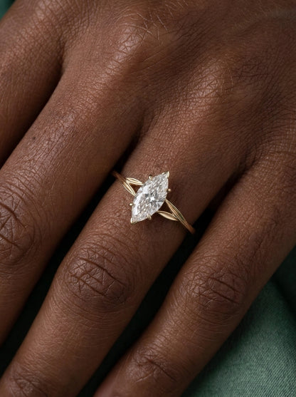 14K Gold Marquise Diamond Ring