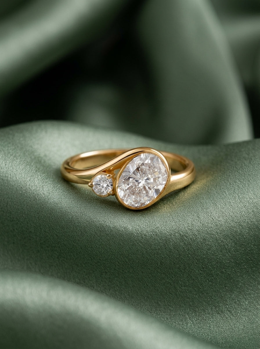 14K Gold Mother and Child Diamond Ring