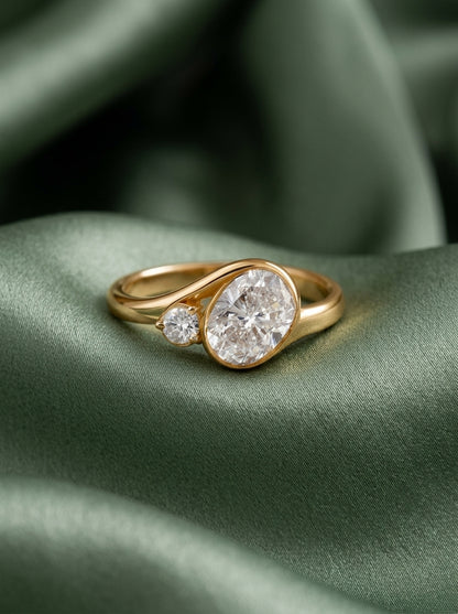 14K Gold Mother and Child Diamond Ring
