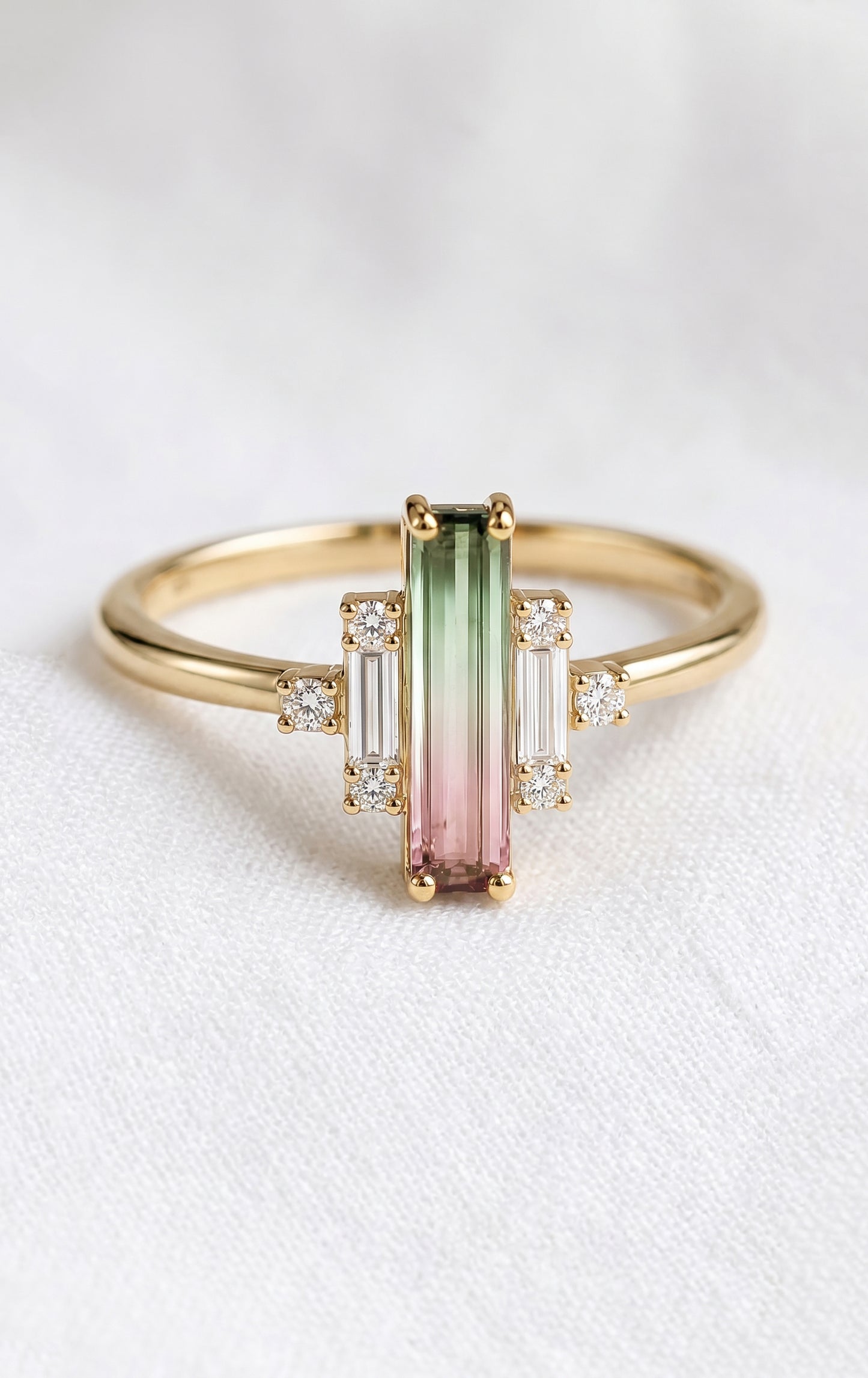 14K Gold Watermelon Tourmaline Ring