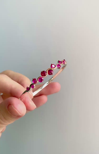 925 Sterling Silver Blue Sapphire Cuff Bracelet