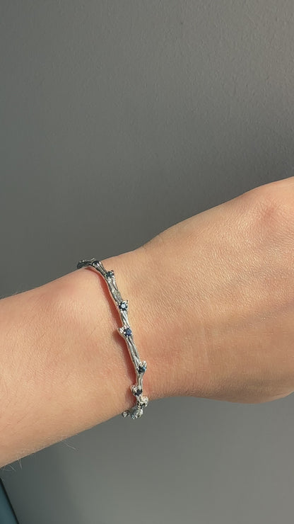 925 Sterling Silver Tanzanite Cuff Bracelet