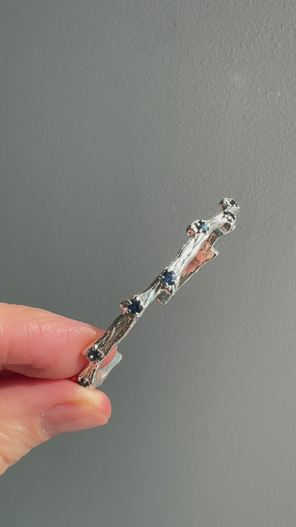 925 Sterling Silver Sapphire Cuff Bracelet