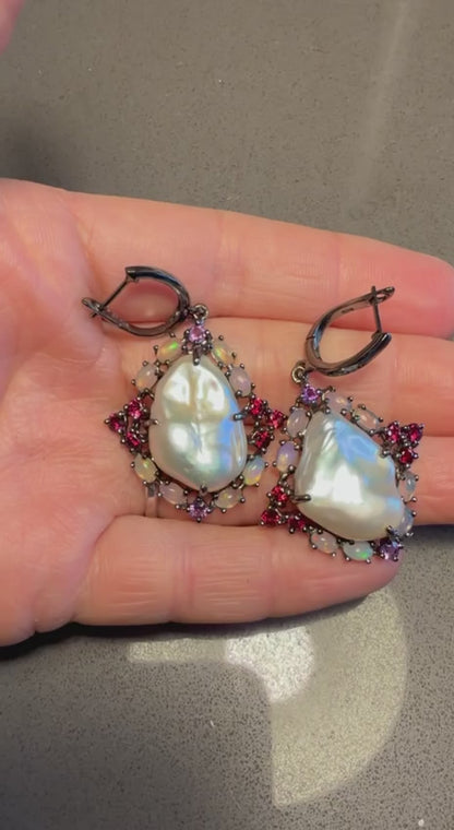 925 Sterling Silver Freshwater Pearl Dangle Earrings