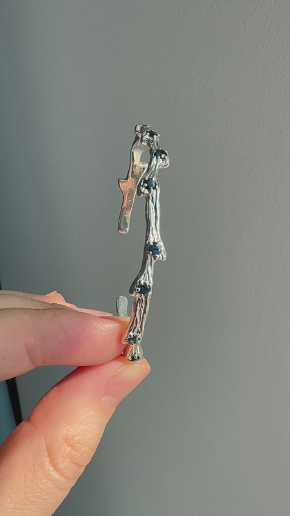 925 Sterling Silver Tanzanite Cuff Bracelet