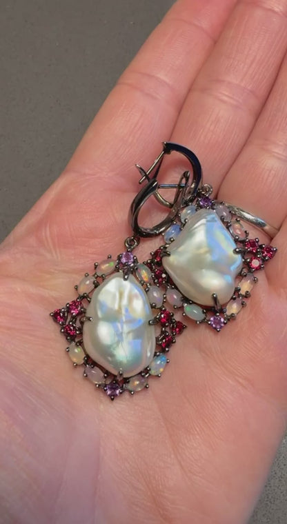 925 Sterling Silver Freshwater Pearl Dangle Earrings