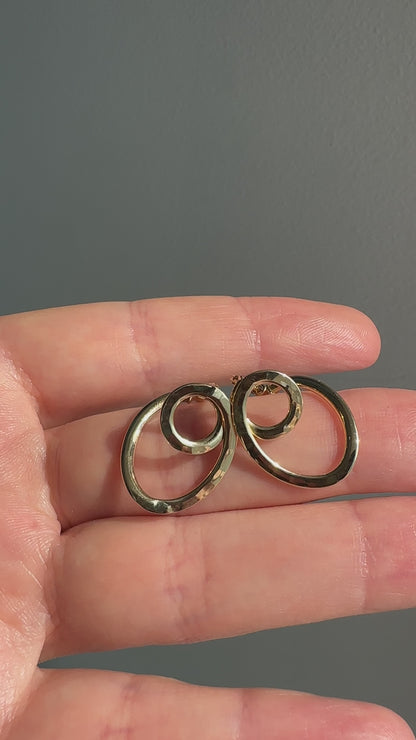 14K Gold Swirl Hoop Earrings