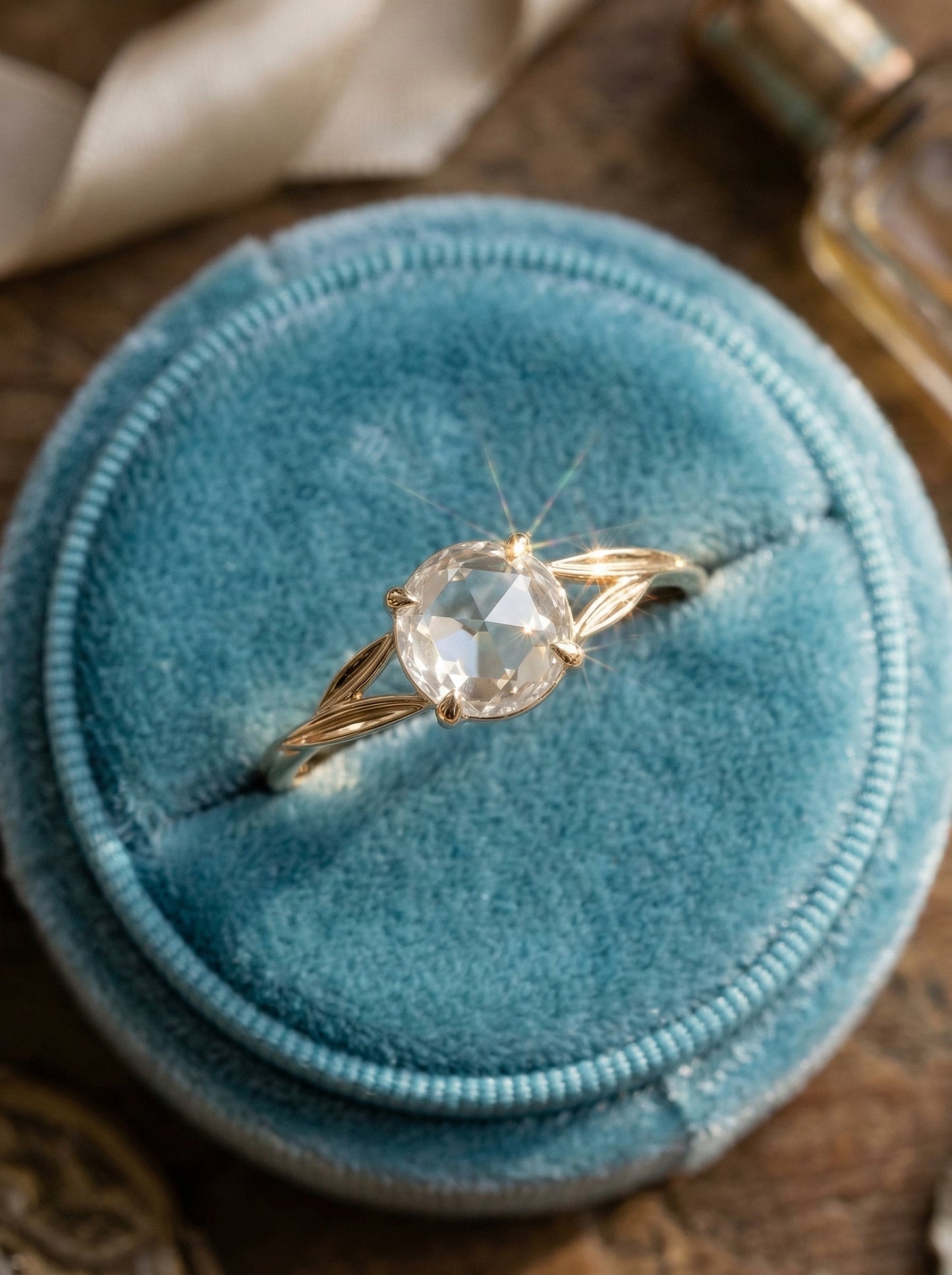 14K Gold Diamond Engagement Ring Set
