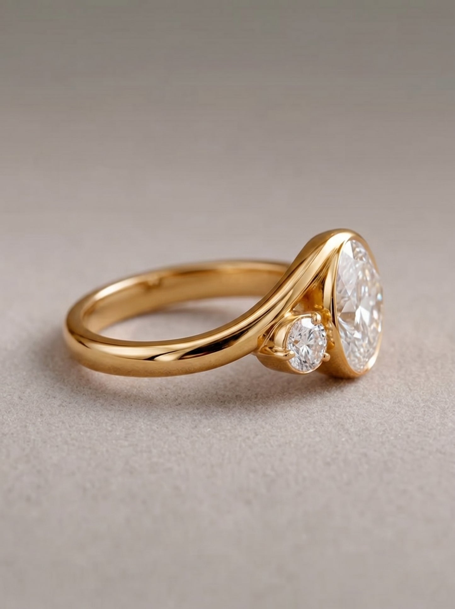14K Gold Mother and Child Diamond Ring