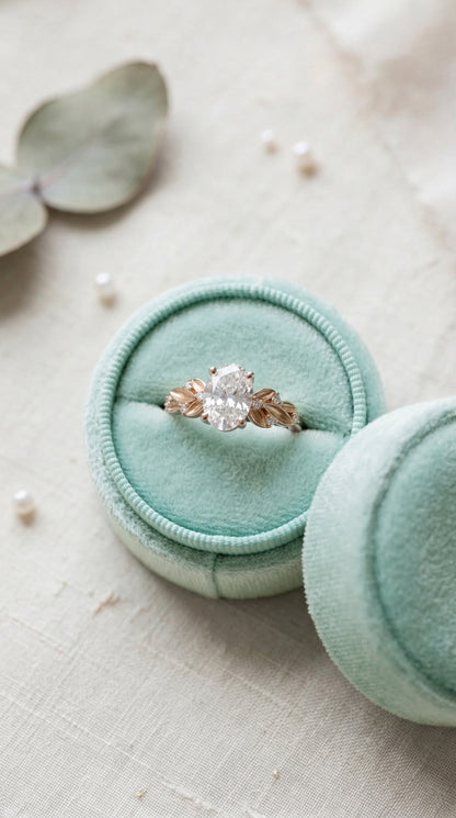 14K Gold Nature Oval Diamond Ring