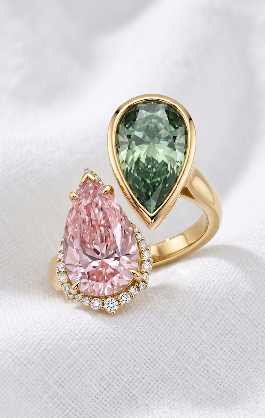 14K Gold Statement Toi Et Moi Diamond Ring