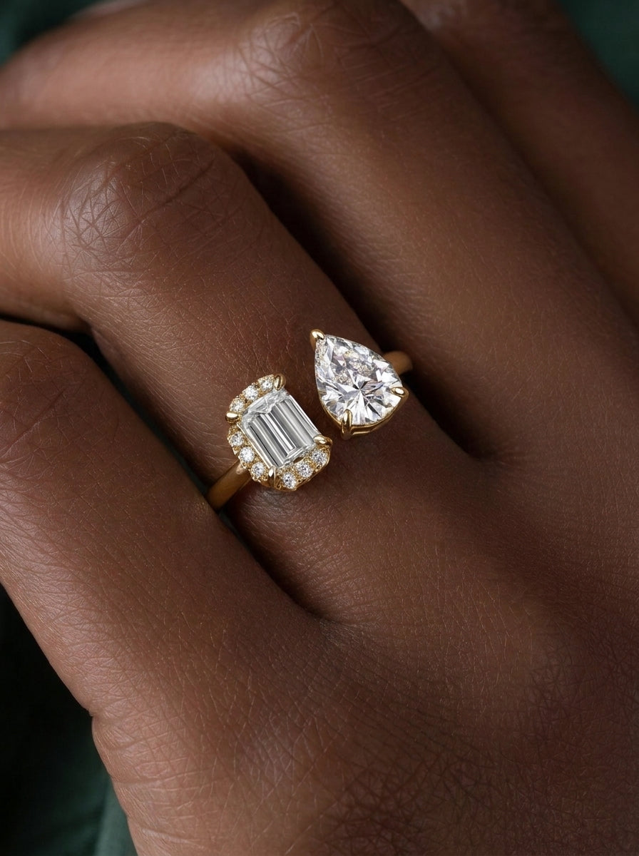 14K Gold Toi Et Moi Diamond Ring