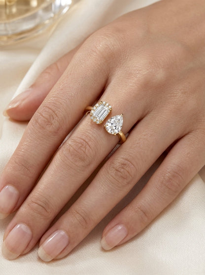14K Gold Toi Et Moi Diamond Ring