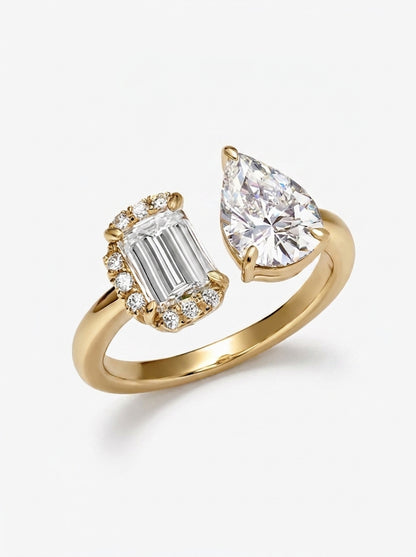 14K Gold Toi Et Moi Diamond Ring