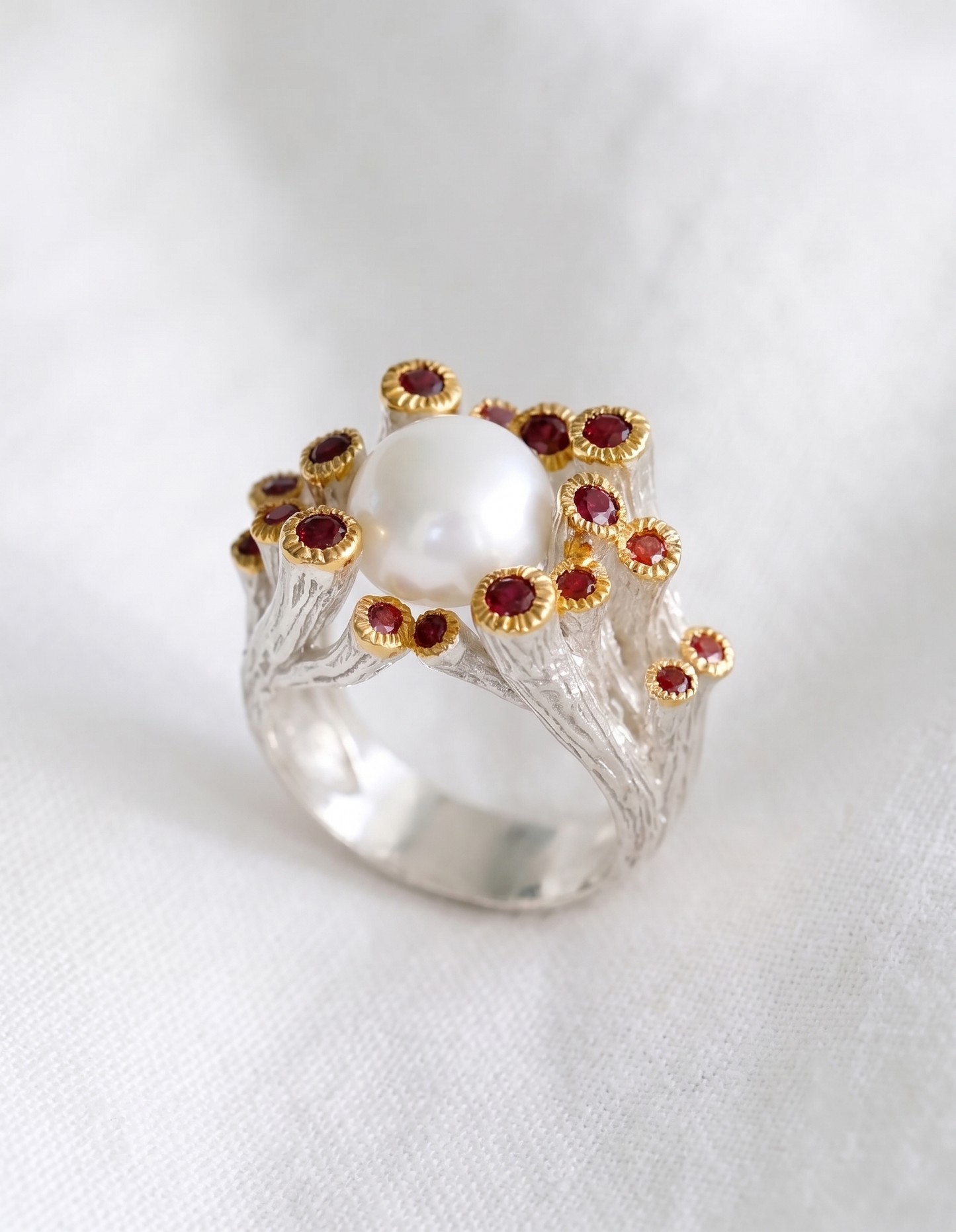 925 Sterling Silver Pearl Ocean Ring