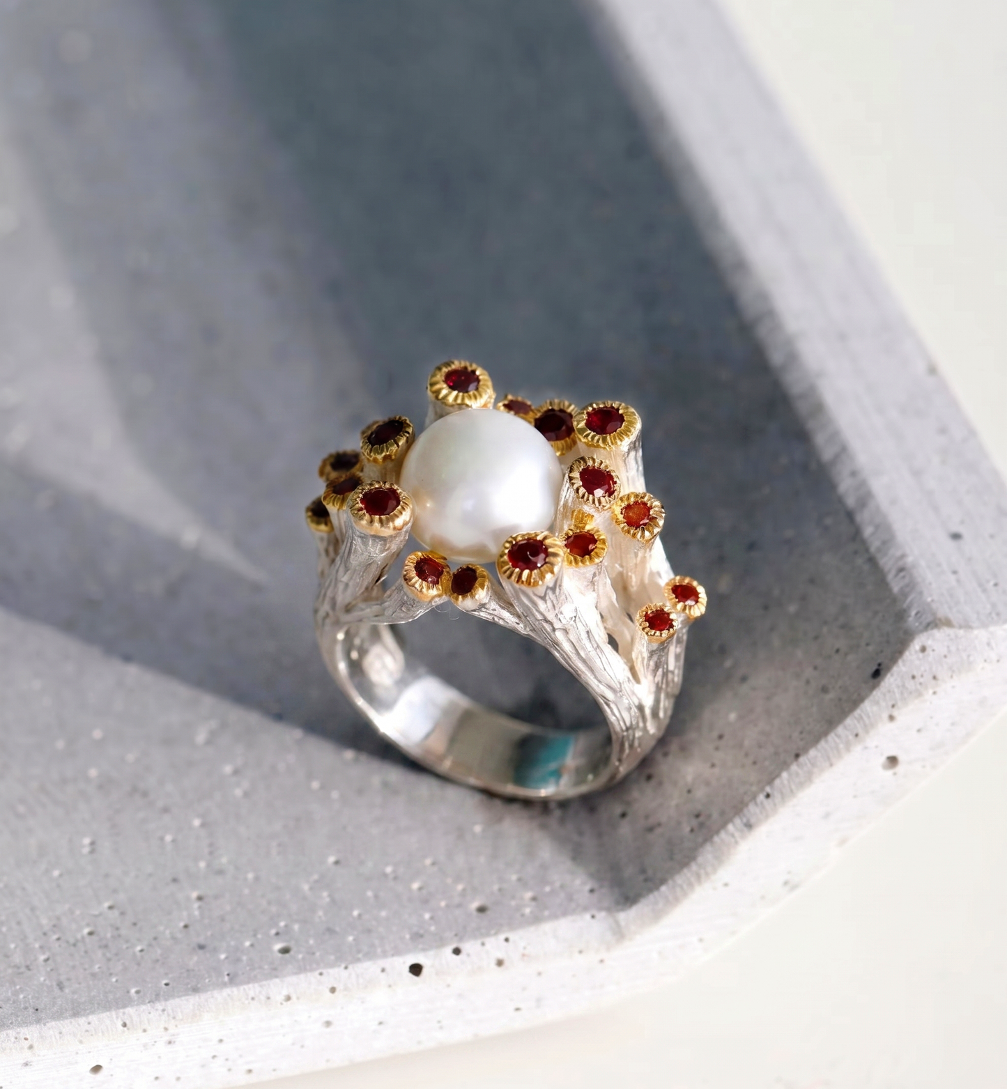 925 Sterling Silver Pearl Ocean Ring